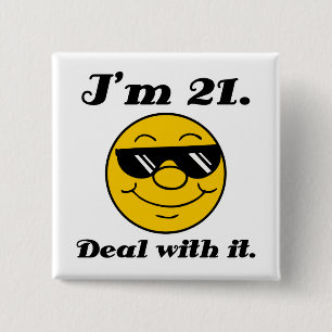 21st Birthday Gag Gift Pinback Button