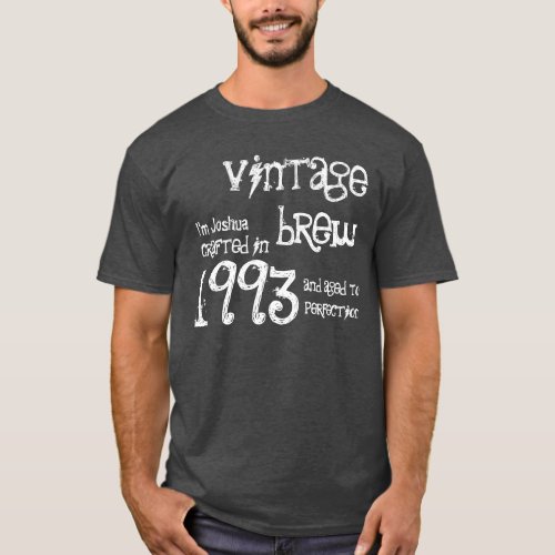 21st Birthday Gift 1993 Vintage Brew Charcoal Gray T_Shirt