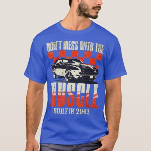 21st Birthday Gift Born 2002 Vintage Muscle T_Shirt
