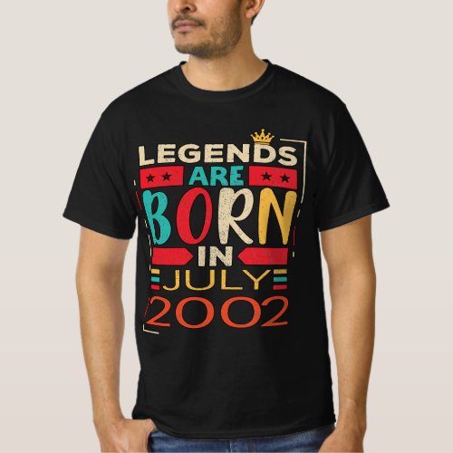 21st Birthday Gift for Legends Was Born In July 20 T_Shirt