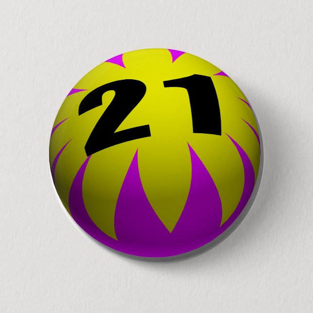 21st Birthday Gifts, Beach Ball 21! Button (Front)