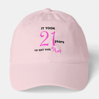 21st Birthday Girl Baseball Hats in Pink Ladies