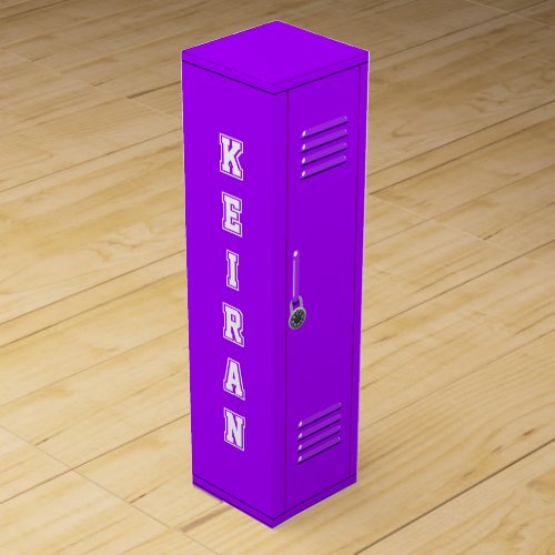 21st Birthday Girly Neon Purple College Locker Wine Box
