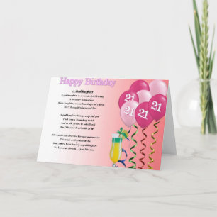 21st Birthday Goddaughter Poem Greeting Card