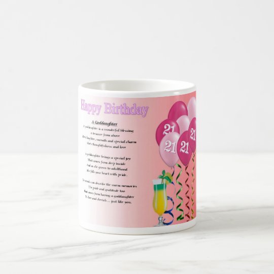 21st Birthday Goddaughter Poem Mug Zazzle 