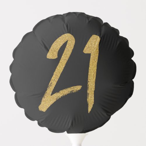 21st birthday gold balloon