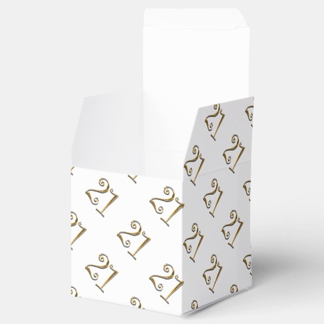 21st birthday gold white elegant favor boxes (Opened)