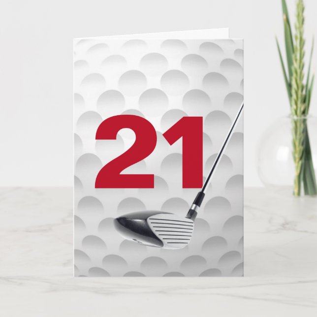 21st Birthday Golf Ball Design Card (Front)