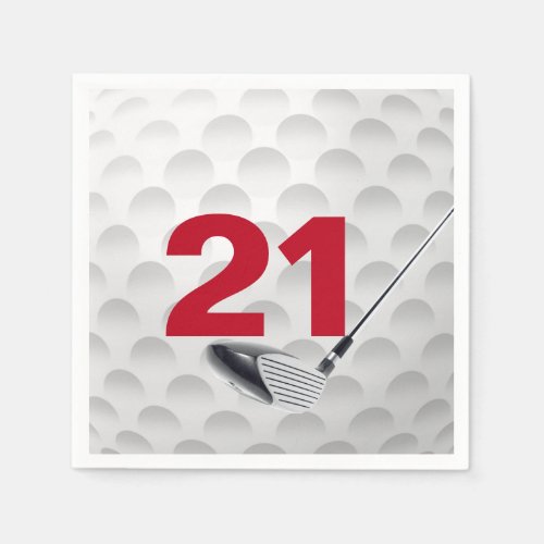 21st Birthday Golf Ball Napkins