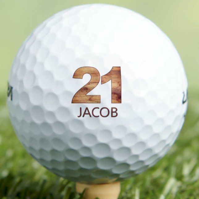 21st birthday golf balls 21 years golfer wood gift (Creator Uploaded)