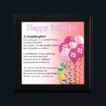 21st Birthday Granddaughter Poem Keepsake Box<br><div class="desc">A great gift for a granddaughter on her 21st birthday</div>