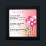 21st Birthday Granddaughter Poem Keepsake Box<br><div class="desc">A great gift for a granddaughter on her 21st birthday</div>