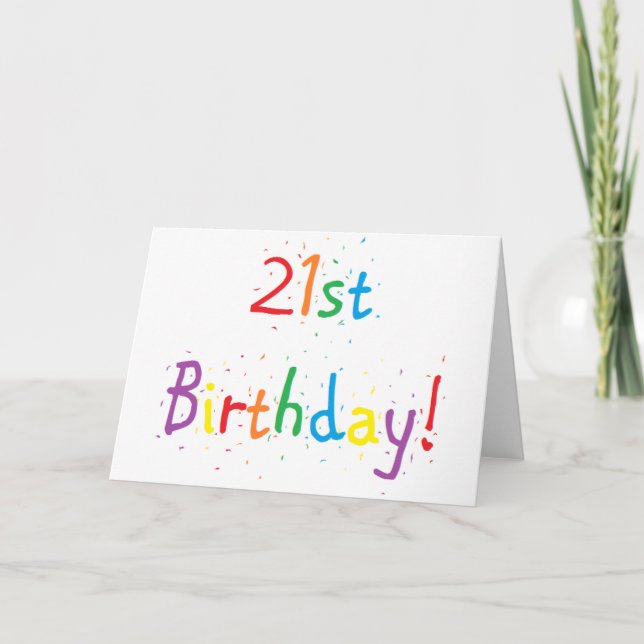 "21st Birthday" Greeting Card (Front)