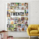 21st Birthday Hello Twenty One 40 Photo Collage Tapestry<br><div class="desc">Hello Twenty One,  21st birthday photo backdrop personalized with 40 of your favorite pictures. Create your own photo collage of square / instagram pictures,  working in rows from left to right. (If you want to change the colors,  click "customize further" or message me for assistance).</div>