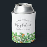 21st Birthday Holly December Birth Flower Custom Can Cooler<br><div class="desc">Festive green holly and red berries decorate this birthday party can cooler. Elegant typography spells out Happy Birthday and Cheers to your birthday years. The birthday celebrant's name is written in between in a trendy script.</div>