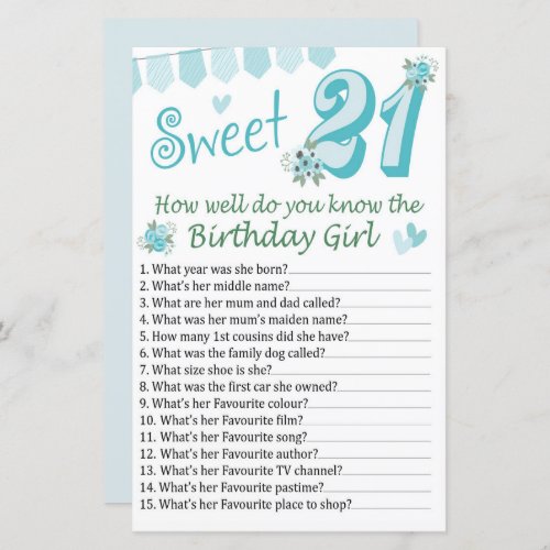 21st birthday How well do you know the birthday