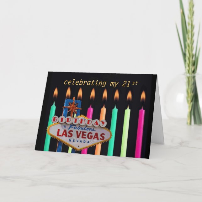 21st BIRTHDAY In Las Vegas Card (Front)
