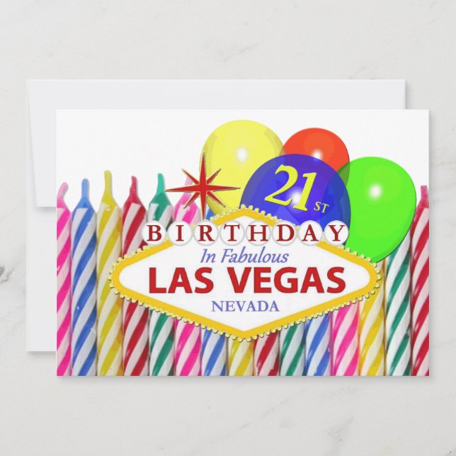 21st Birthday in Las Vegas Card (Front)
