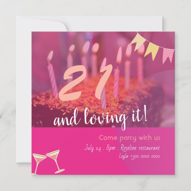 21st Birthday- Invitation (Front)