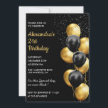 21st birthday invitation Balloons Gold Dinner<br><div class="desc">21st birthday invitation Balloons Gold Dinner</div>