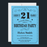21st Birthday Invitation Black and Blue<br><div class="desc">21st Birthday Invitation Black and Blue Typography. Black and Blue Background. Adult Birthday. Male Men or Women Birthday. Kids Boy or Girl Lady Teen Teenage Bday Invite. 13th 15th 16th 18th 20th 21st 30th 40th 50th 60th 70th 80th 90th 100th. Any Age. For further customization, please click the "Customize it"...</div>