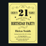 21st Birthday Invitation Black and Yellow<br><div class="desc">21st Birthday Invitation Black and Yellow Typography. Black and Yellow Background. Adult Birthday. Male Men or Women Birthday. Kids Boy or Girl Lady Teen Teenage Bday Invite. 13th 15th 16th 18th 20th 21st 30th 40th 50th 60th 70th 80th 90th 100th. Any Age. For further customization, please click the "Customize it"...</div>