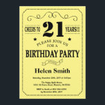21st Birthday Invitation Black and Yellow<br><div class="desc">21st Birthday Invitation Black and Yellow Typography. Black and Yellow Background. Adult Birthday. Male Men or Women Birthday. Kids Boy or Girl Lady Teen Teenage Bday Invite. 13th 15th 16th 18th 20th 21st 30th 40th 50th 60th 70th 80th 90th 100th. Any Age. For further customization, please click the "Customize it"...</div>