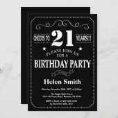 21st Birthday Invitation Chalkboard (Front/Back)
