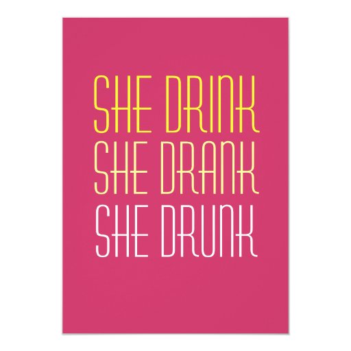 21st Birthday Invitation -Drink Drank Drunk | Zazzle