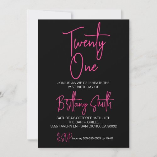 21st Birthday Invitationfor girl InviteDigital Invitation