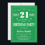 21st Birthday Invitation Green and White<br><div class="desc">21st Birthday Invitation Green and White Typography. Green and White Background. Adult Birthday. Male Men or Women Birthday. Kids Boy or Girl Lady Teen Teenage Bday Invite. 13th 15th 16th 18th 20th 21st 30th 40th 50th 60th 70th 80th 90th 100th. Any Age. For further customization, please click the "Customize it"...</div>