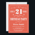 21st Birthday Invitation Orange and White<br><div class="desc">21st Birthday Invitation Orange and White Typography. Orange and White Background. Adult Birthday. Male Men or Women Birthday. Kids Boy or Girl Lady Teen Teenage Bday Invite. 13th 15th 16th 18th 20th 21st 30th 40th 50th 60th 70th 80th 90th 100th. Any Age. For further customization, please click the "Customize it"...</div>