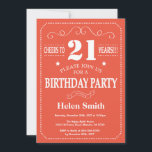 21st Birthday Invitation Orange and White<br><div class="desc">21st Birthday Invitation Orange and White Typography. Orange and White Background. Adult Birthday. Male Men or Women Birthday. Kids Boy or Girl Lady Teen Teenage Bday Invite. 13th 15th 16th 18th 20th 21st 30th 40th 50th 60th 70th 80th 90th 100th. Any Age. For further customization, please click the "Customize it"...</div>