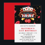 21st birthday invitations Casino theme Poker Red<br><div class="desc">21st birthday invitations Casino theme Poker Red</div>
