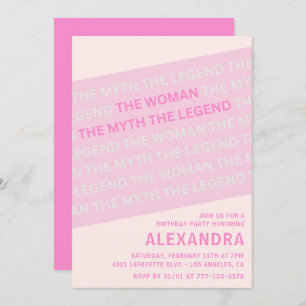 21st birthday invitations Funny Woman Myth Pink
