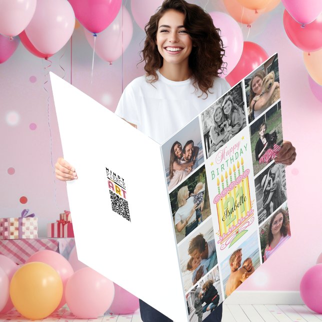 21st Birthday Isabelle custom name Photo Collage  Card (Creator Uploaded)