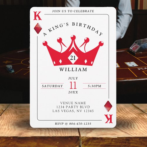 21st Birthday King of Diamonds Casino Poker Card