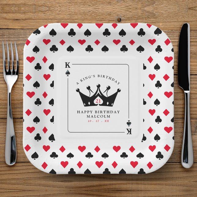 21st Birthday King of Spades Casino Pattern Paper Plates (21st Birthday King of Spades Casino Pattern Paper Plates
)