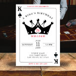 21st Birthday King of Spades Casino Poker Card<br><div class="desc">Cool king of spades playing card 21st birthday invitation for men.  Personalize it with your age and event details.  Great for a poker or Las Vegas themed birthday celebration.</div>