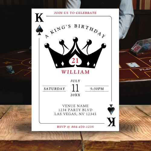 21st Birthday King of Spades Casino Poker Card