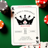 21st Birthday King of Spades Casino Poker Card