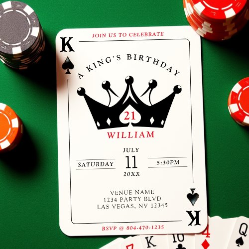 21st Birthday King of Spades Casino Poker Card