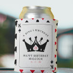 21st Birthday King of Spades Casino Poker Card Can Cooler<br><div class="desc">Cool king of spades playing card 21st birthday party can coolers for men.  Personalize it with your age and event details.  Great for a poker or Las Vegas themed birthday celebration.</div>