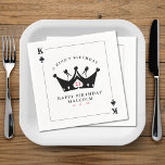 21st Birthday King of Spades Casino Poker Card Napkins<br><div class="desc">Cool king of spades playing card 21st birthday party napkins for men.  Personalize it with your age and event details.  Great for a poker or Las Vegas themed birthday celebration.</div>