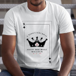 21st Birthday King of Spades Casino Poker Card T-Shirt<br><div class="desc">Cool king of spades playing card 21st birthday party shirt cards for men.  Personalize it with your age and event details.  Great for a poker or Las Vegas themed birthday celebration.</div>