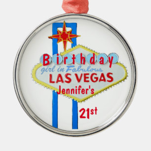 21st Birthday Las Vegas Pendant Metal Ornament