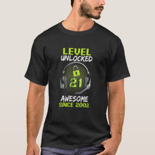 21st Birthday Men Level 21 Unlocked Awesome Since  T-Shirt