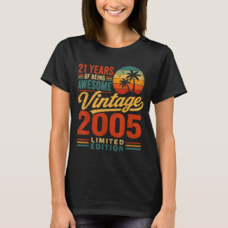 21st Birthday Men Women 21yr 2005 21 Year Old T-Shirt
