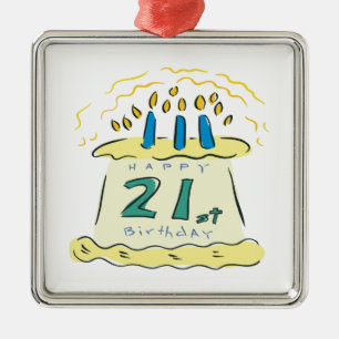 21st Birthday Metal Ornament