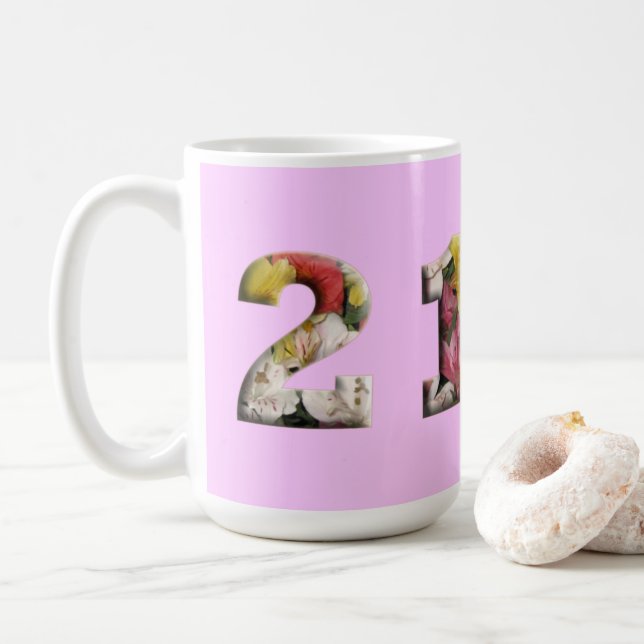 21st Birthday Milestone Customizable Coffee Mug (With Donut)